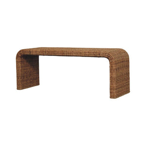Rattan Weave Bench | Solid Mango Wood | Natural Woven Seat