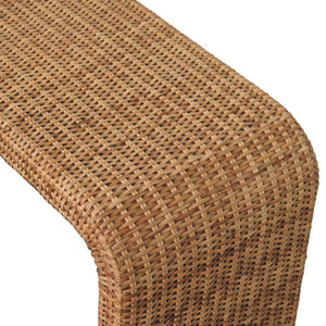 Rattan Weave Bench | Solid Mango Wood | Natural Woven Seat