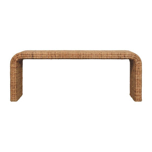 Rattan Weave Bench | Solid Mango Wood | Natural Woven Seat