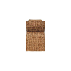 Rattan Weave Bouclé Bench | Solid Mango Wood | Natural Cane | Cream Upholstered Seat