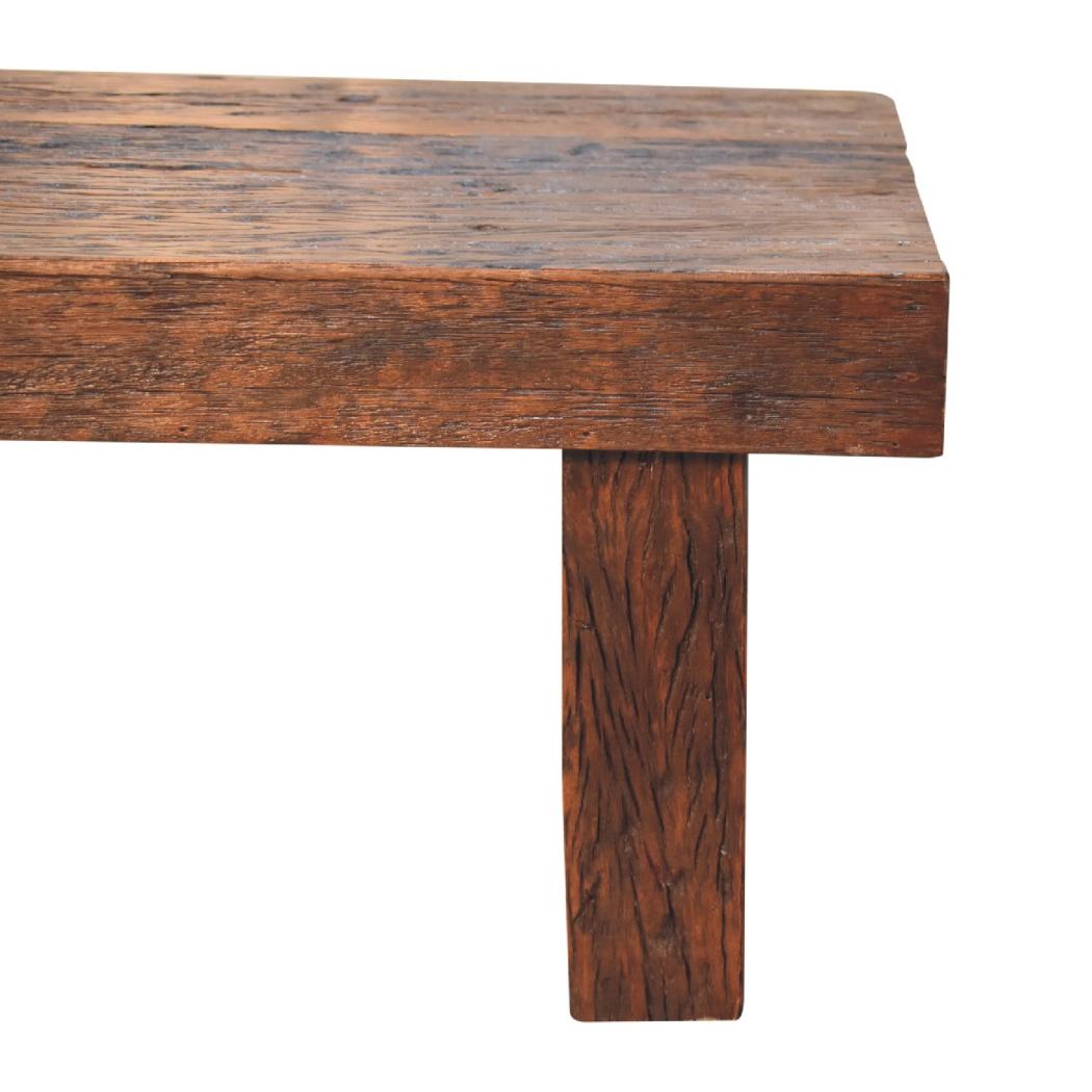 Reclaimed Cube Coffee Table | Reclaimed Teak, Oak & Pine | Natural Finish | Rustic Living Room Table