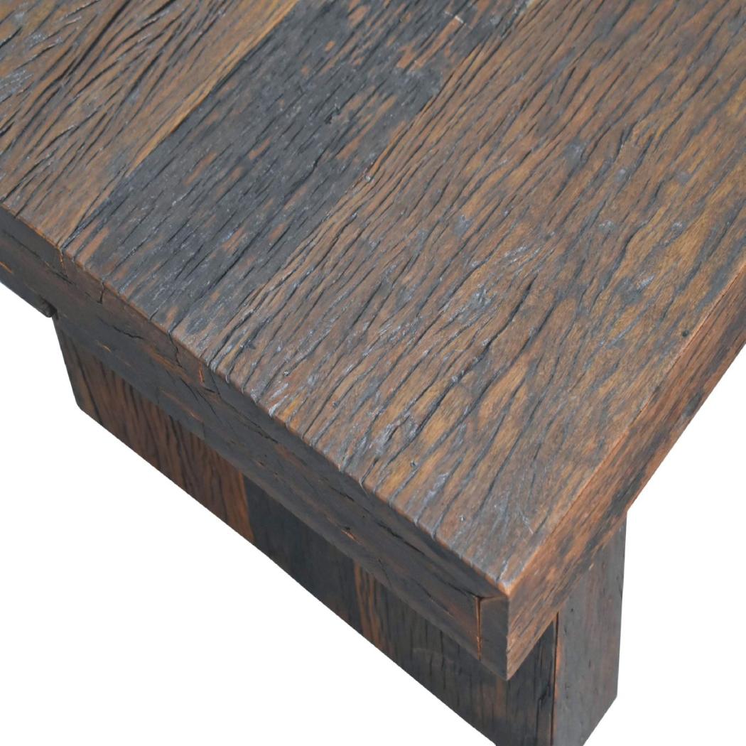 Reclaimed Cube Coffee Table | Reclaimed Teak, Oak & Pine | Natural Finish | Rustic Living Room Table