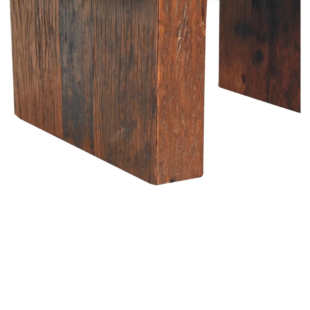 Reclaimed Cube Coffee Table | Reclaimed Teak, Oak & Pine | Natural Finish | Rustic Living Room Table