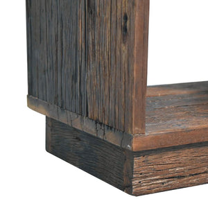 Reclaimed Cube Media Unit | Reclaimed Teak, Oak & Pine | Natural Finish | 2 Open Compartments