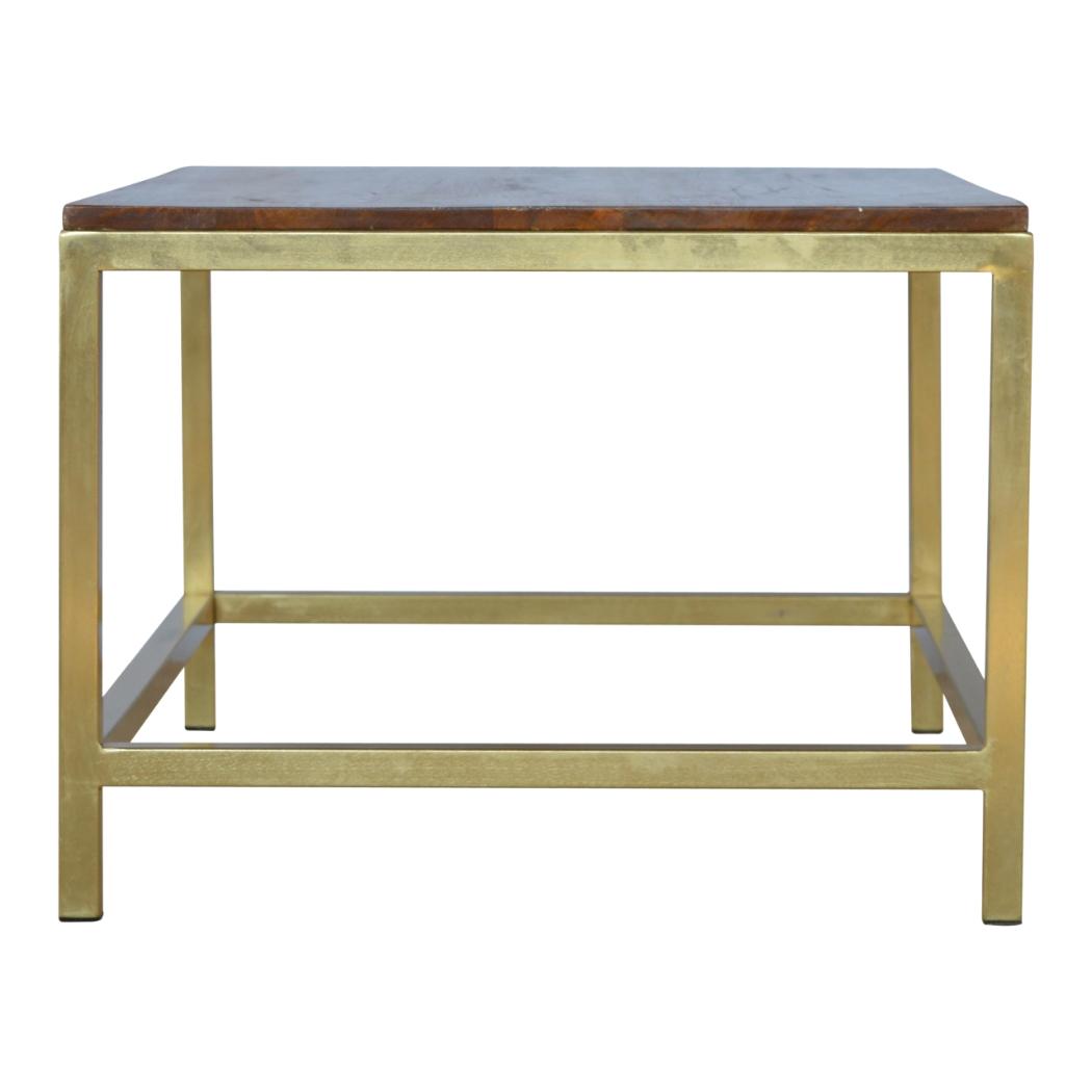 Rectangular Gold Coffee Table | Metallic Accent Finish | Contemporary Living Room Table