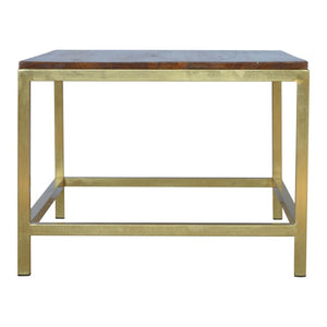 Rectangular Gold Coffee Table | Metallic Accent Finish | Contemporary Living Room Table