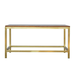Rectangular Gold Coffee Table | Metallic Accent Finish | Contemporary Living Room Table