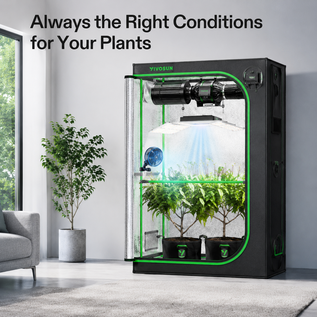 Rectangular PRO Smart Grow Tent Kit | 4x2 ft | 240W Tunable LED