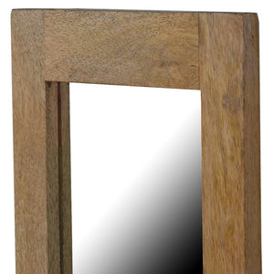 Rectangular Wooden Mirror | Natural Frame | Versatile Wall Accent