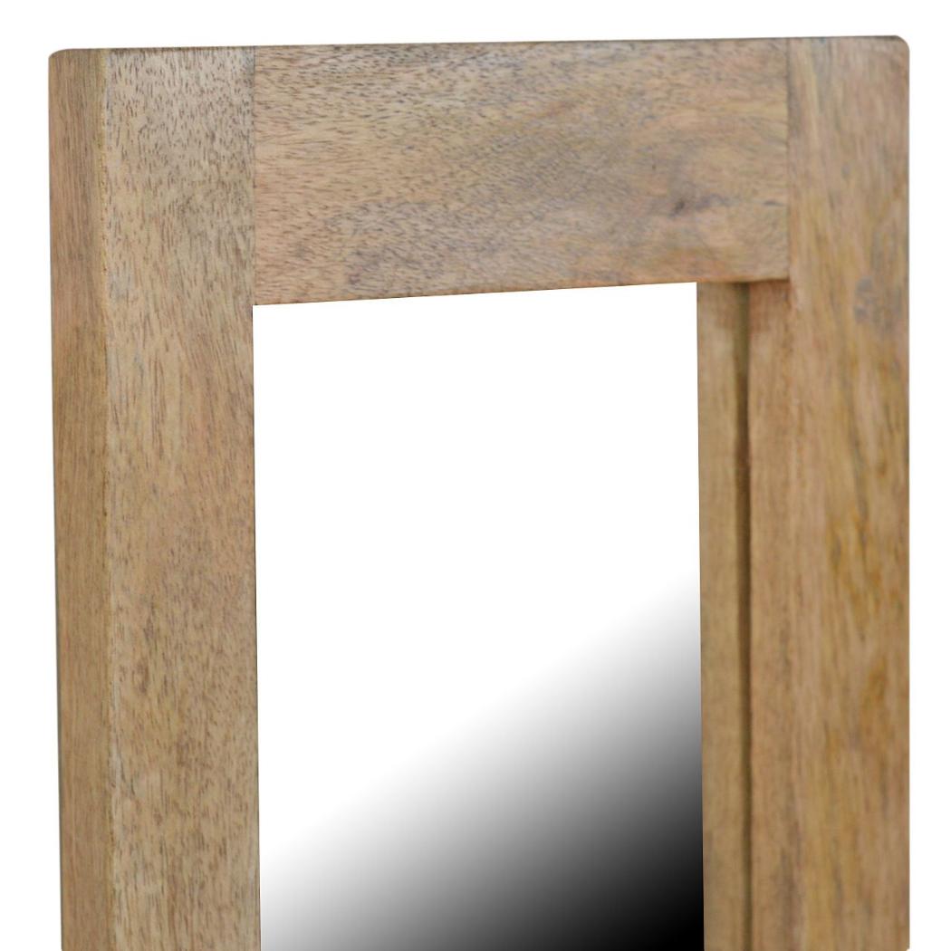 Rectangular Wooden Mirror | Natural Frame | Versatile Wall Accent