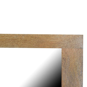 Rectangular Wooden Mirror | Natural Frame | Versatile Wall Accent