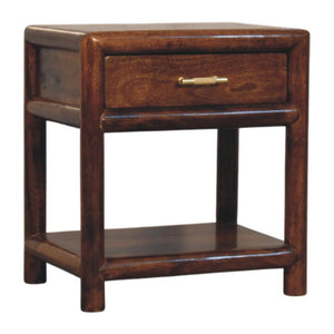 Regency Bedside Table | Solid Mango Wood | Chestnut Finish | 1 Drawer