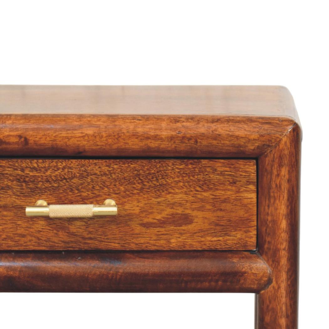 Regency Bedside Table | Solid Mango Wood | Chestnut Finish | 1 Drawer