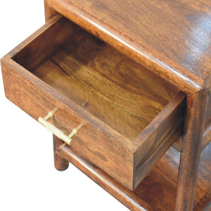 Regency Bedside Table | Solid Mango Wood | Chestnut Finish | 1 Drawer