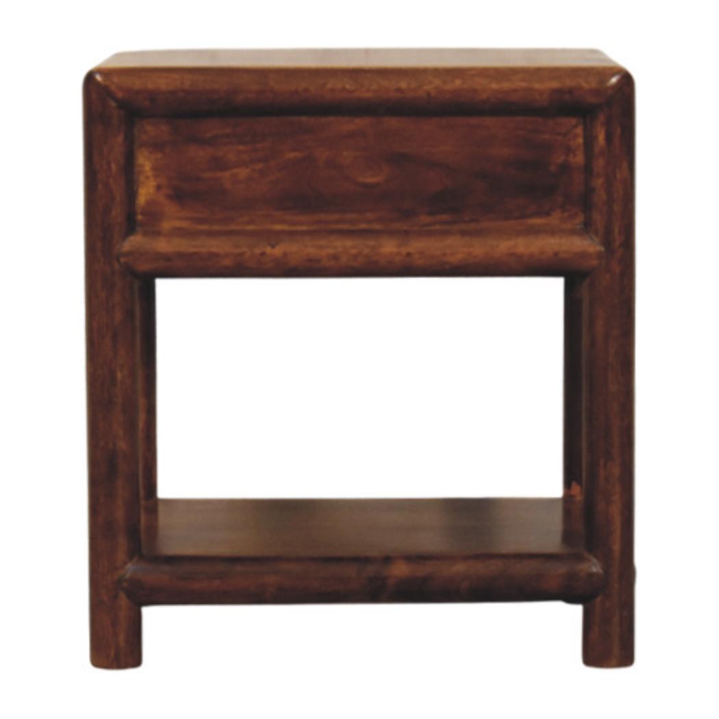 Regency Bedside Table | Solid Mango Wood | Chestnut Finish | 1 Drawer