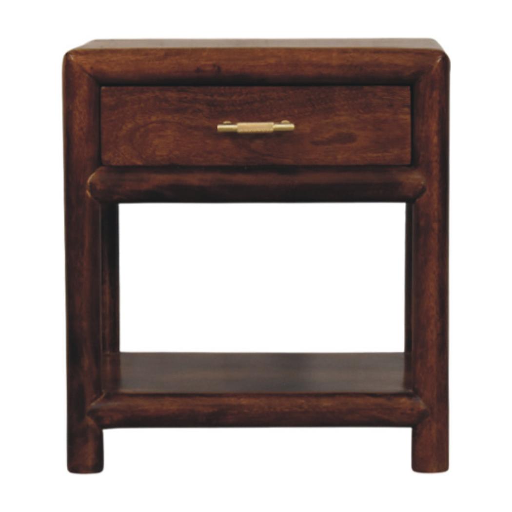 Regency Bedside Table | Solid Mango Wood | Chestnut Finish | 1 Drawer
