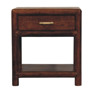 Regency Bedside Table | Solid Mango Wood | Chestnut Finish | 1 Drawer