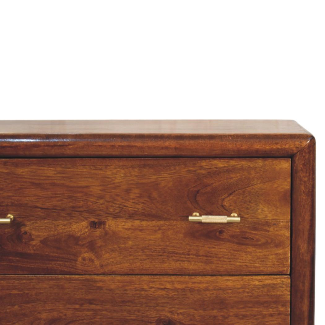 Regency Chest of Drawers | Solid Mango Wood | Chestnut Finish | 3 Drawers