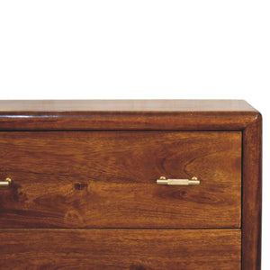 Regency Chest of Drawers | Solid Mango Wood | Chestnut Finish | 3 Drawers