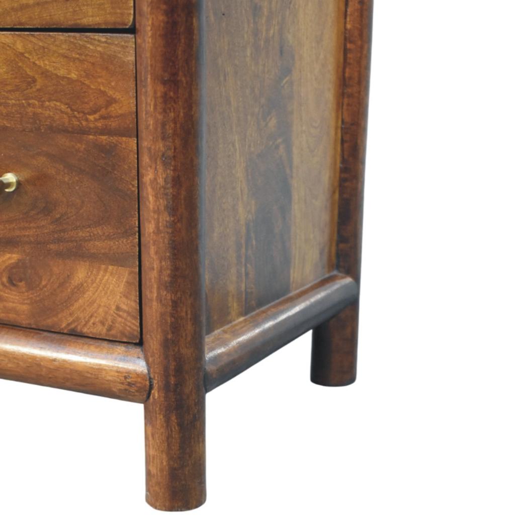 Regency Chest of Drawers | Solid Mango Wood | Chestnut Finish | 3 Drawers
