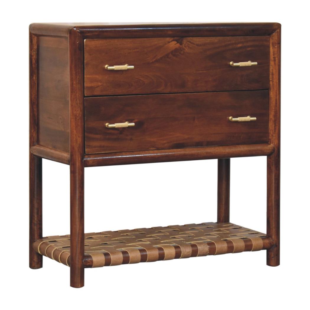 Regency Woven Bedside | Solid Mango Wood | 2 Drawers
