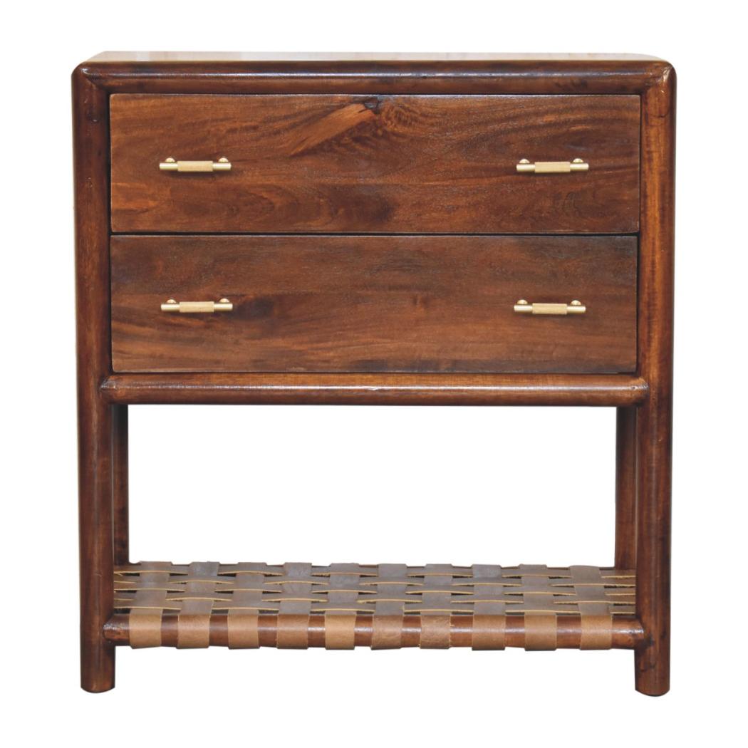 Regency Woven Bedside | Solid Mango Wood | 2 Drawers