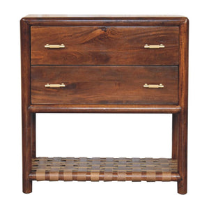 Regency Woven Bedside | Solid Mango Wood | 2 Drawers