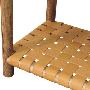 Regency Woven Bedside Table | Solid Mango Wood | Oak-ish Finish | 1 Drawer