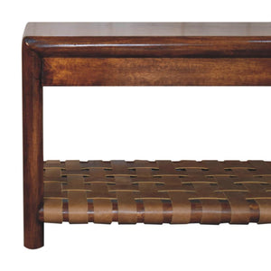 Regency Woven Bench | Solid Wood Frame | Textured Finish