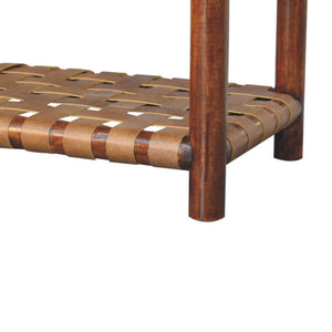 Regency Woven Bench | Solid Wood Frame | Textured Finish