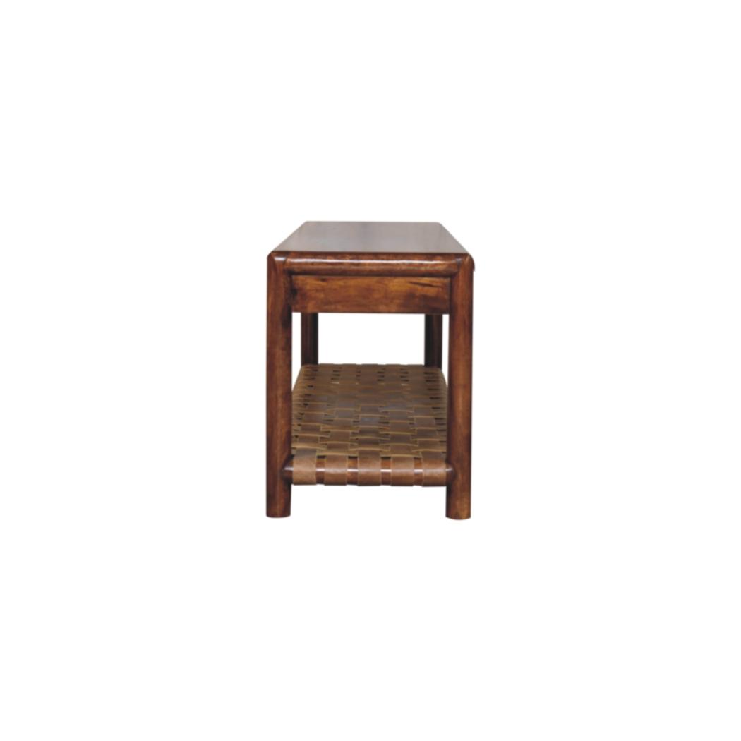 Regency Woven Bench | Solid Wood Frame | Textured Finish