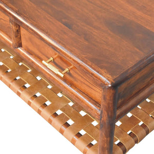 Regency Woven Coffee Table | Solid Mango Wood | 2 Drawer Storage
