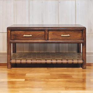 Regency Woven Coffee Table | Solid Mango Wood | 2 Drawer Storage