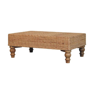 Regency Woven Coffee Table | Solid Mango Wood | Handwoven Surface | Textured Centre Table