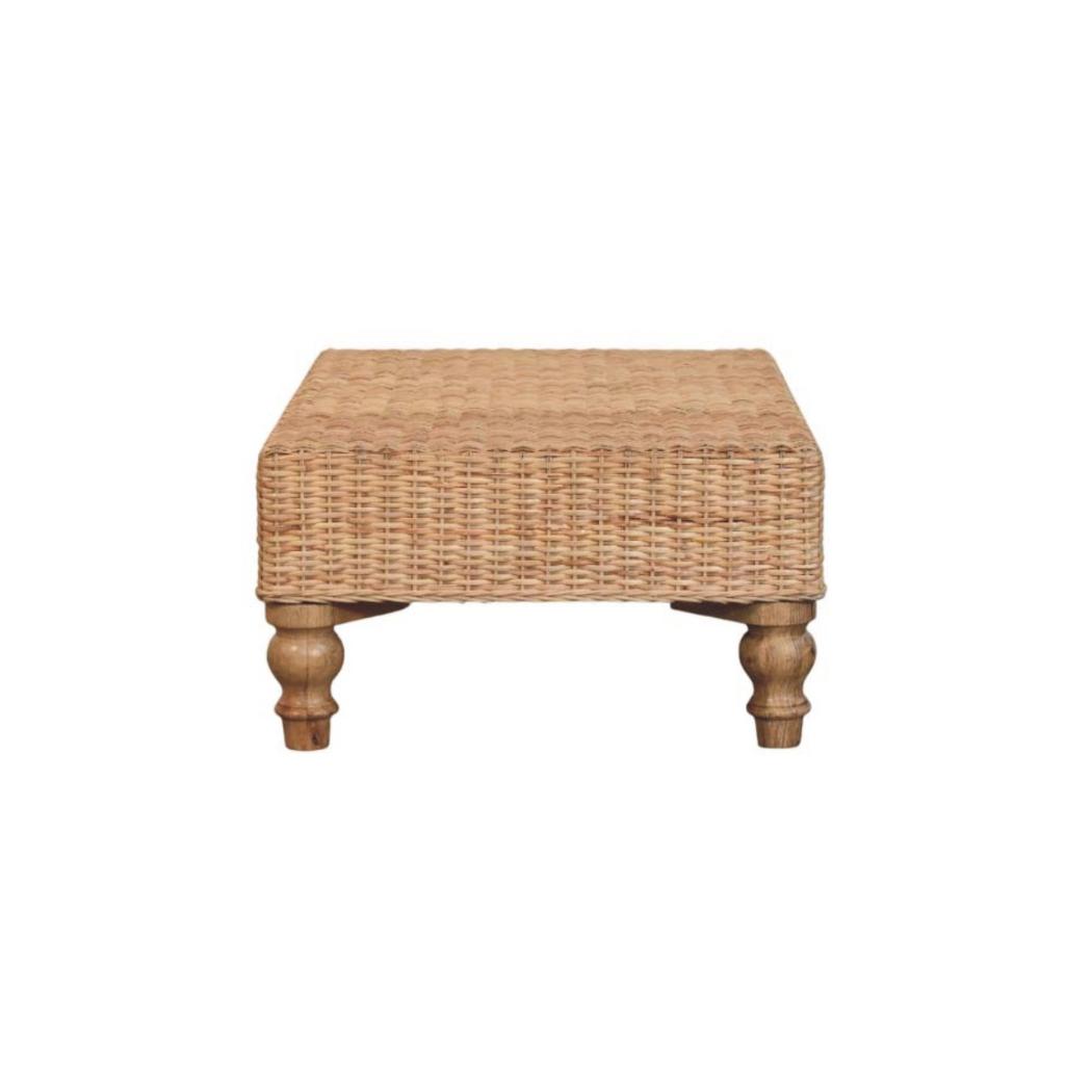 Regency Woven Coffee Table | Solid Mango Wood | Handwoven Surface | Textured Centre Table