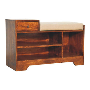 Retreat Shoe Bench | Solid Mango Wood | Chestnut Finish