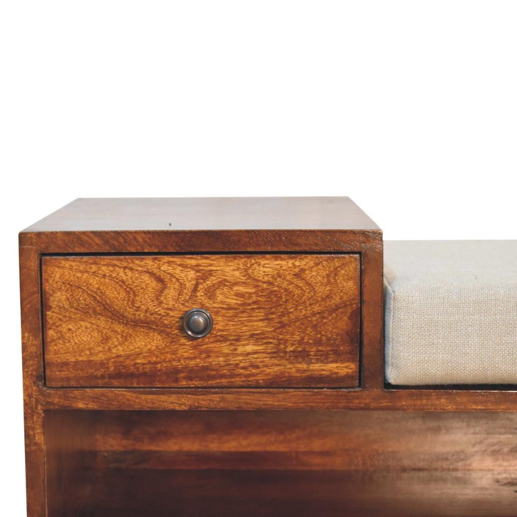 Retreat Shoe Bench | Solid Mango Wood | Chestnut Finish