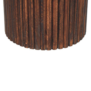 Ribbed Leather Accent Stool | Textured Detail | Contemporary Statement Seating