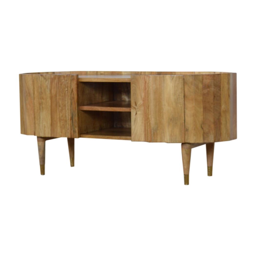 Ridged Media Unit | Textured Front | Contemporary TV Storage Cabinet