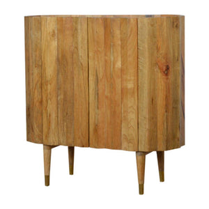 Ridged Storage Cabinet | Textured Front | Contemporary Accent Furniture