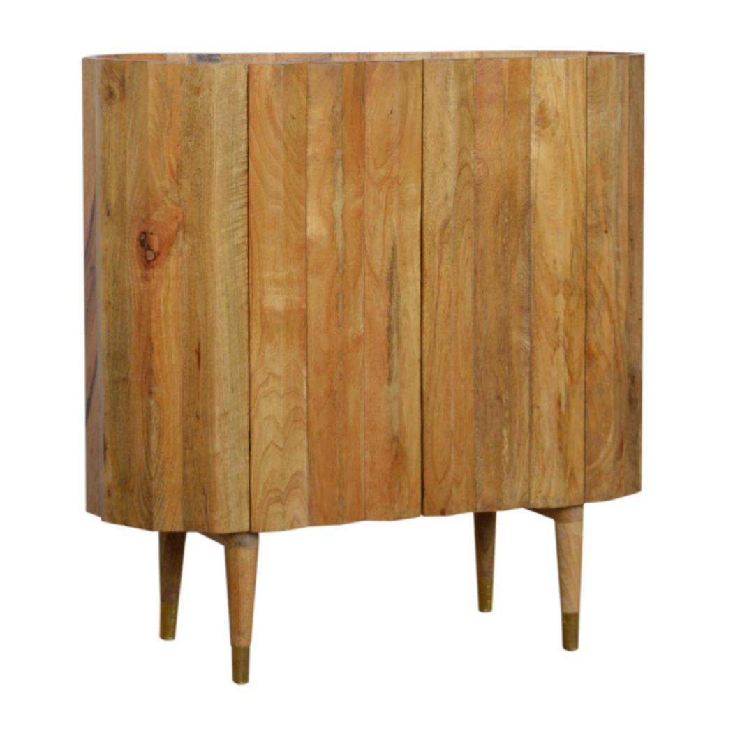 Ridged Storage Cabinet | Textured Front | Contemporary Accent Furniture