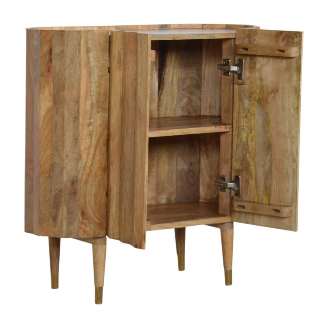 Ridged Storage Cabinet | Textured Front | Contemporary Accent Furniture