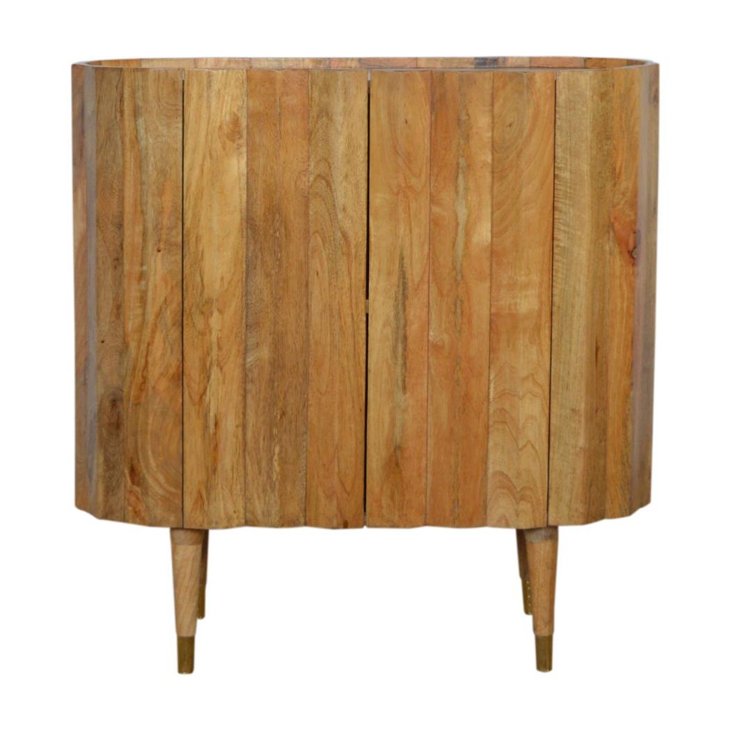 Ridged Storage Cabinet | Textured Front | Contemporary Accent Furniture