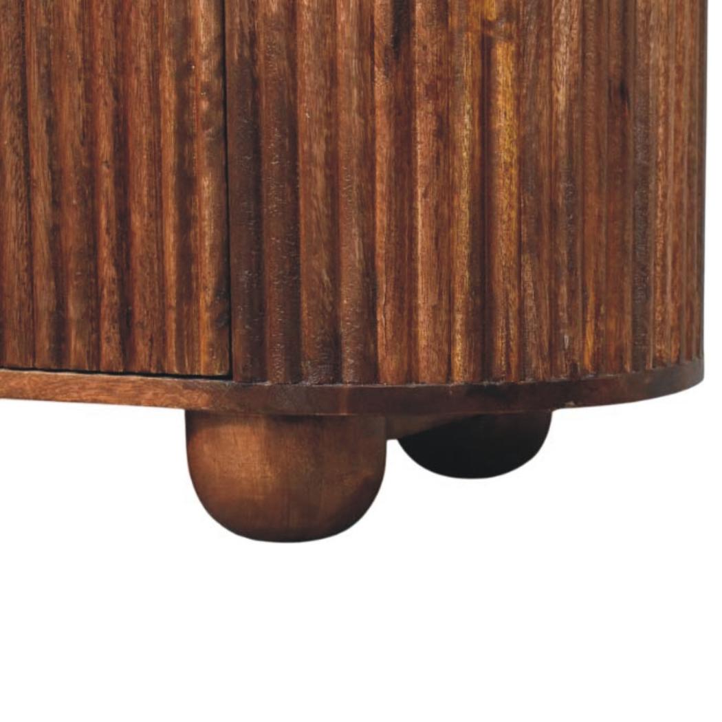 Ridgefront Chest of Drawers | Solid Mango Wood | Roasted Almond Finish | 6 Drawer Storage Dresser