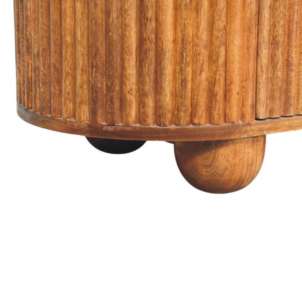 Ridgefront Chest of Drawers | Solid Mango Wood | Amber Oak Finish | 6 Drawer Storage Dresser