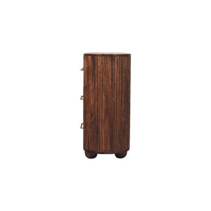 Ridgefront Chest of Drawers | Solid Mango Wood | Roasted Almond Finish | 6 Drawer Storage Dresser