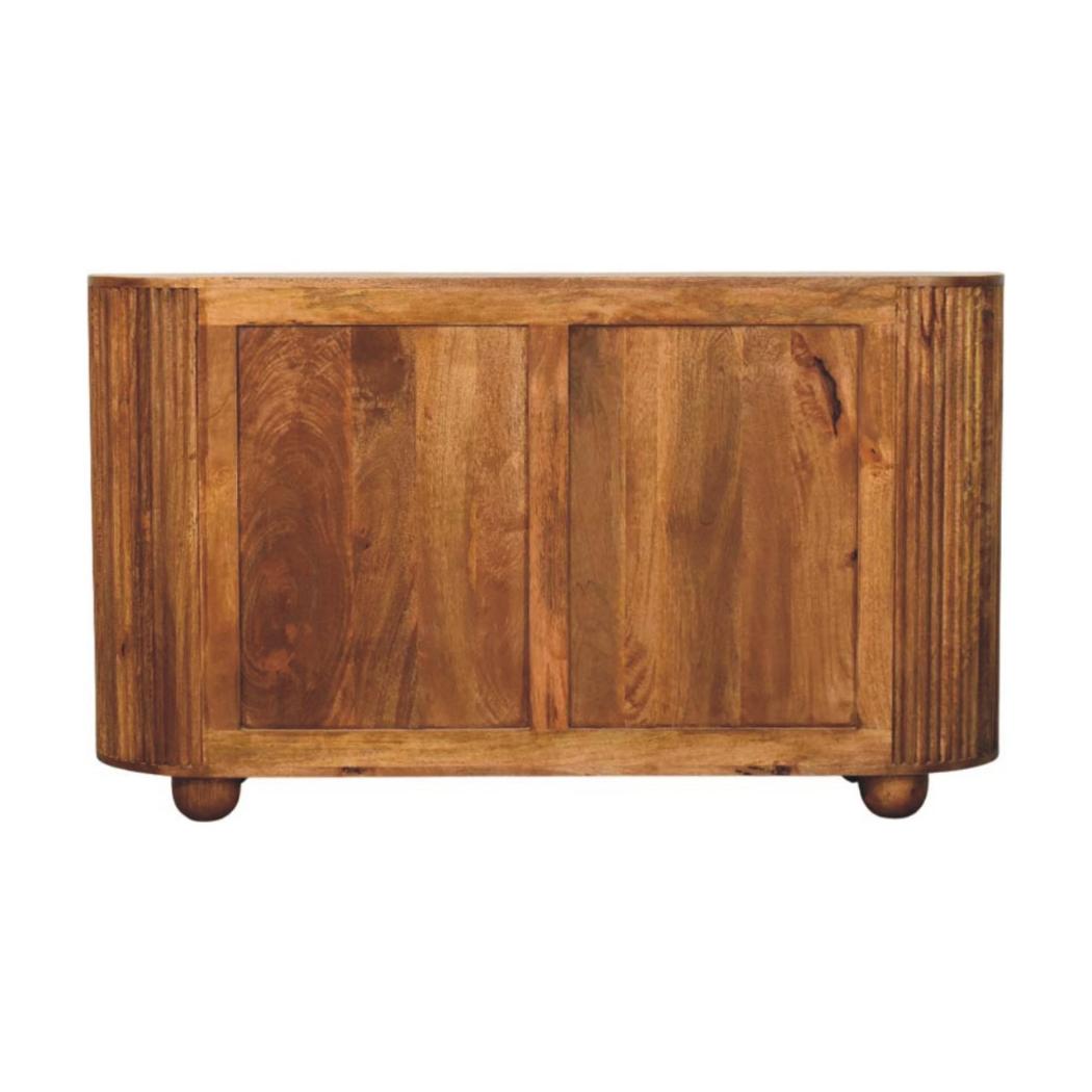 Ridgefront Chest of Drawers | Solid Mango Wood | Amber Oak Finish | 6 Drawer Storage Dresser
