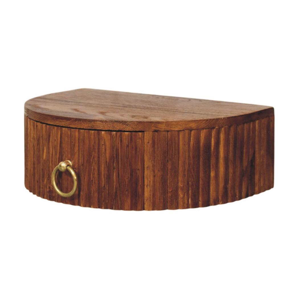 Ring Pull Wall Nightstand | Compact Storage | Space-Saving Bedroom Furniture