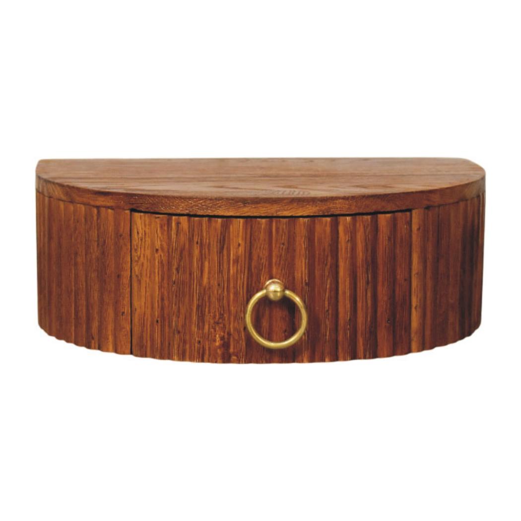 Ring Pull Wall Nightstand | Compact Storage | Space-Saving Bedroom Furniture