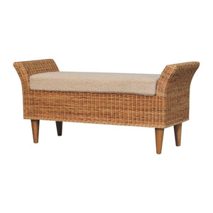 Riviera Woven Bench | Solid Wood Frame | Natural Bedroom Seating